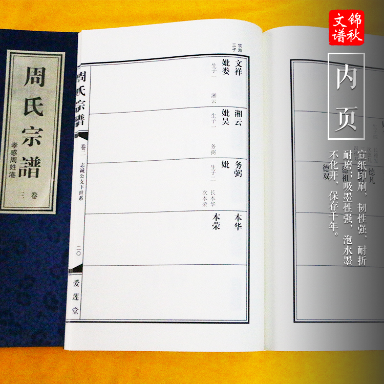 周氏宗譜宣紙內(nèi)頁(yè)