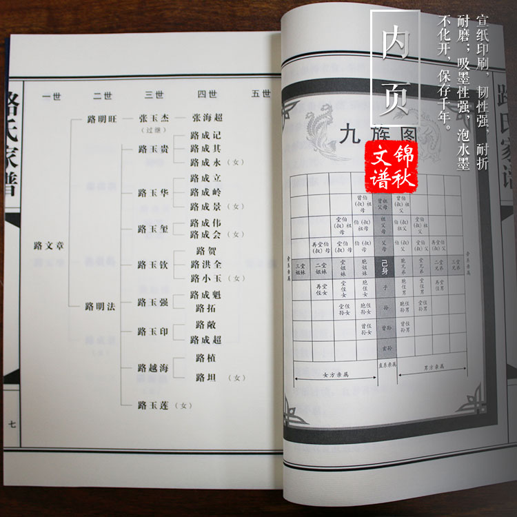 駐馬店泌陽(yáng)縣路氏家譜樣本宣紙內(nèi)頁(yè)