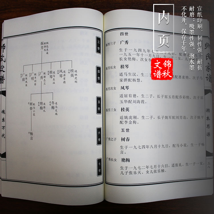 陜西定邊縣師氏家譜現(xiàn)代蘇氏(圖文對(duì)照，圖豎排文橫排)家譜格式